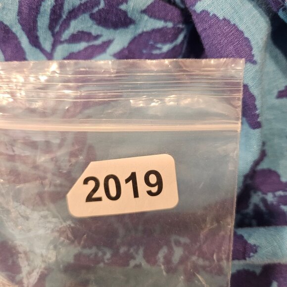 Jamaica Jaxx Linen Blend Tropical Shirt Womens XL Blue Purple Floral Lightweight - Picture 11 of 11